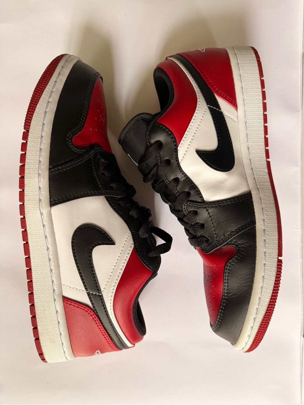 Jordan Men's Low-Top Sneakers in Red, Black & White
